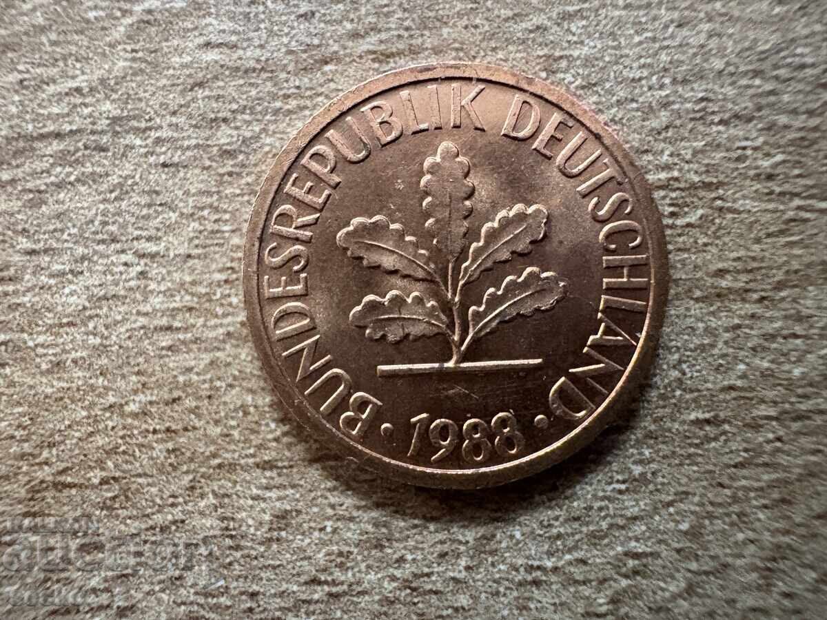 Germania - 1 pfennig (1988) - G cu preț 0.15 BGN | € 0.08