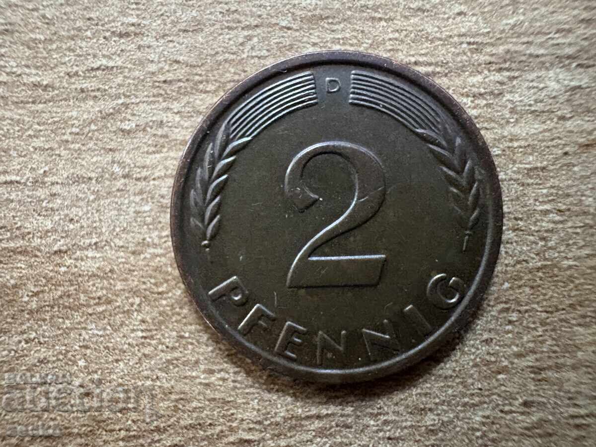 Германия - 2 пфенига (1965) - D Германия - 2 пфенига (1965) - D