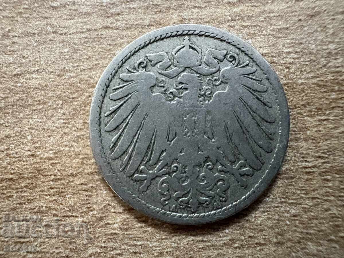 Germany - 10 Pfennig (1890) - A with price 0.75 BGN | € 0.38