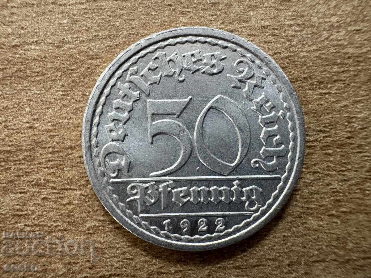 Germany - 50 Pfennig (1922) - A Germany - 50 Pfennig (1922) - A
