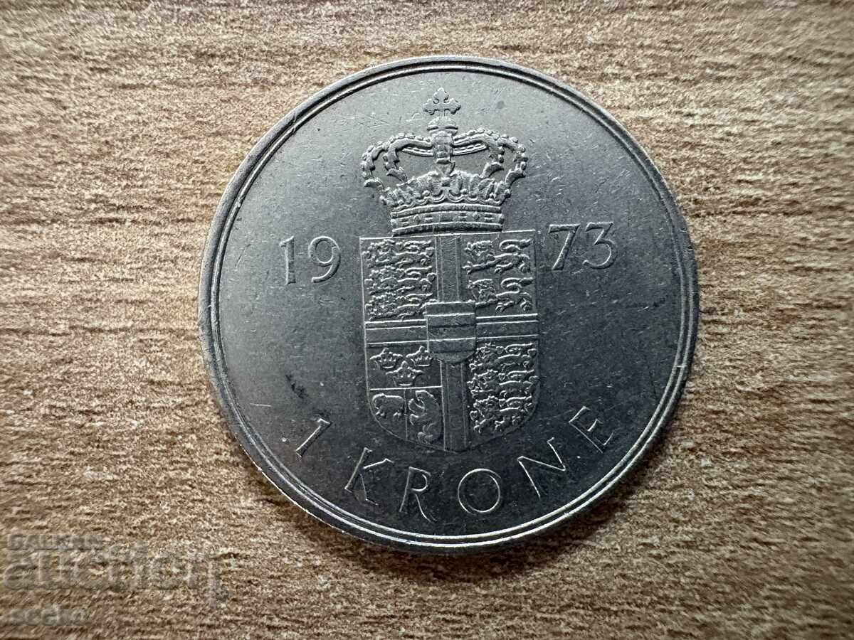 Danemarca - 1 coroană (1973) Danemarca - 1 coroană (1973)