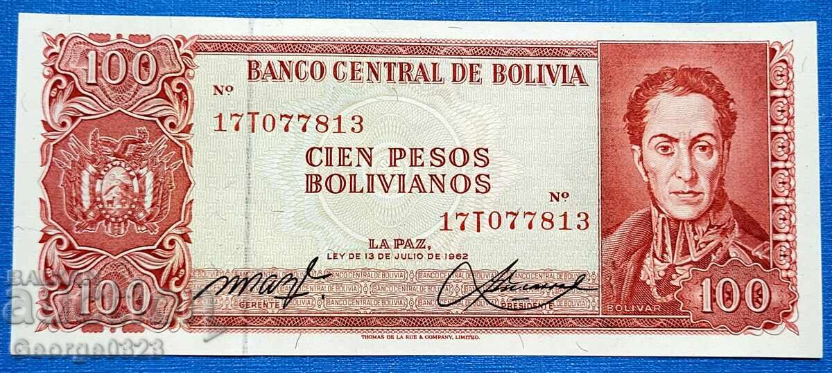 Bolivia 1962 100 Pesos UNC Nouă
