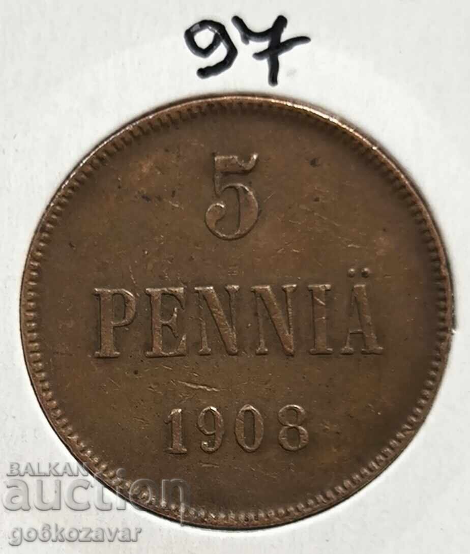 Ρωσία (για Φινλανδία) 1908 - 5 πέννι Ρωσία (για Φινλανδία) 1908 - 5 πέννι
