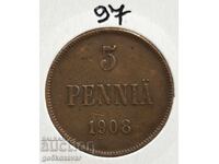 Ρωσία (για Φινλανδία) 1908 - 5 πέννι