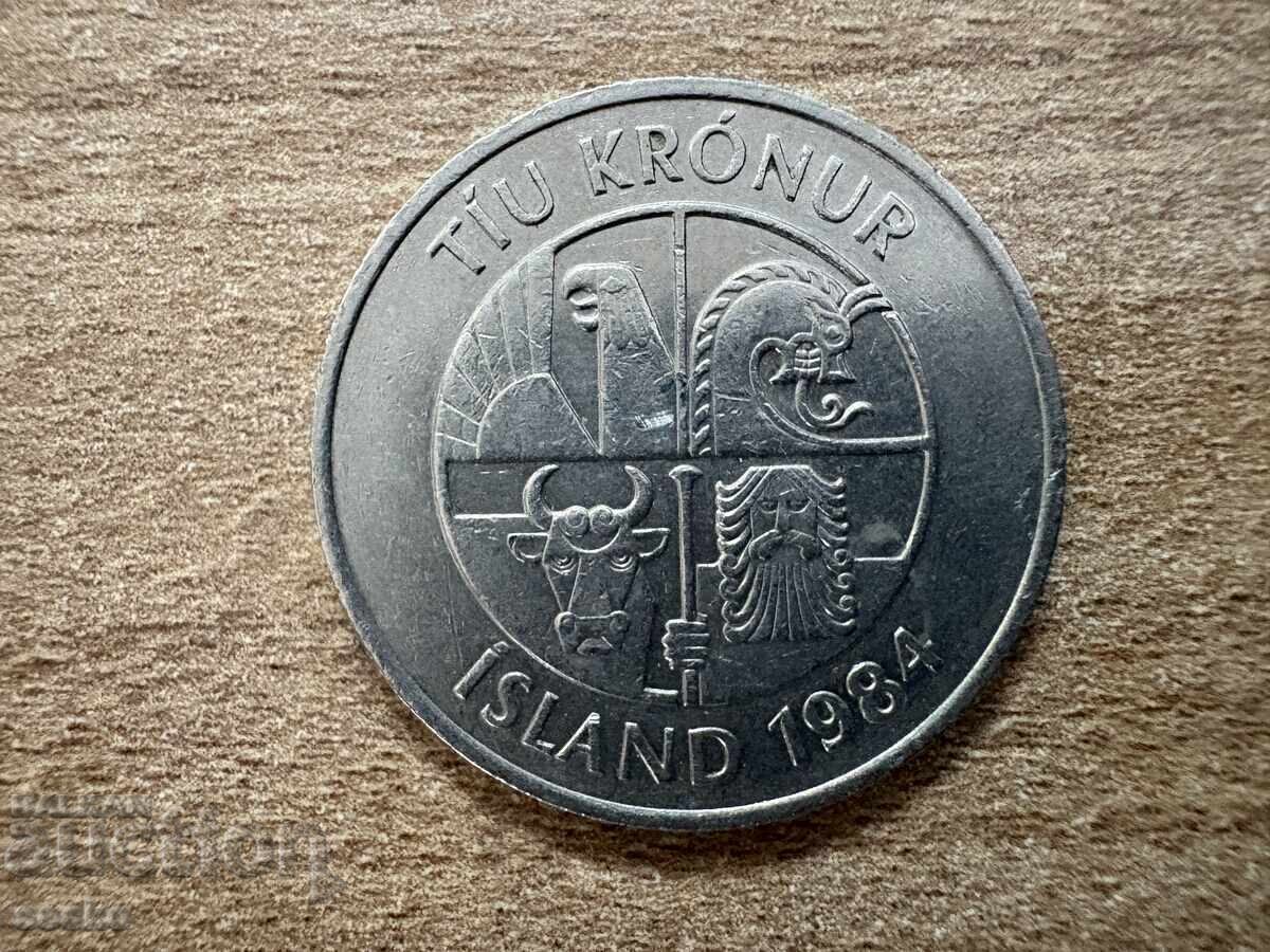Islanda - 10 coroane (1984) cu preț 0.55 BGN | € 0.28 Islanda - 10 coroane (1984) cu preț 0.55 BGN | € 0.28