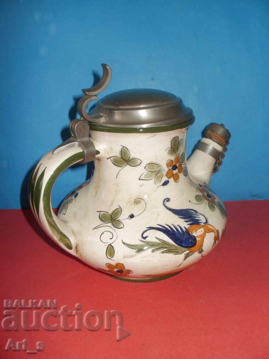 Παράδοση Συλλεκτική κανάτα κρασιού με καπάκι από κασσίτερο Capodimonte