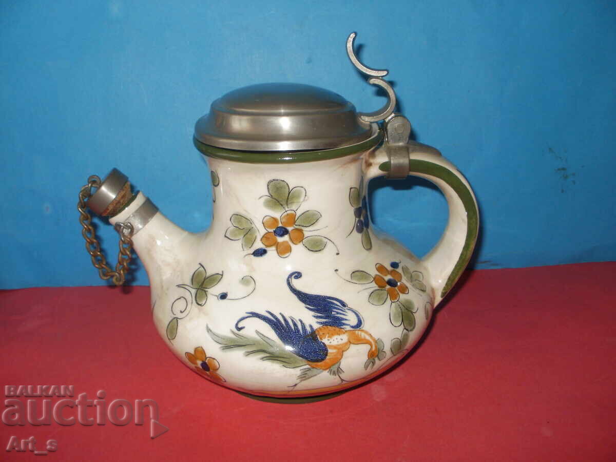 Συλλεκτική κανάτα κρασιού με καπάκι από κασσίτερο Capodimonte - 5