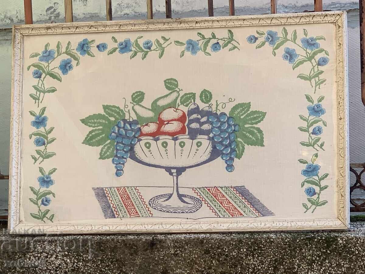 Δημοπρασία Παλιός πίνακας βουλγάρικη στάμπα σε ύφασμα