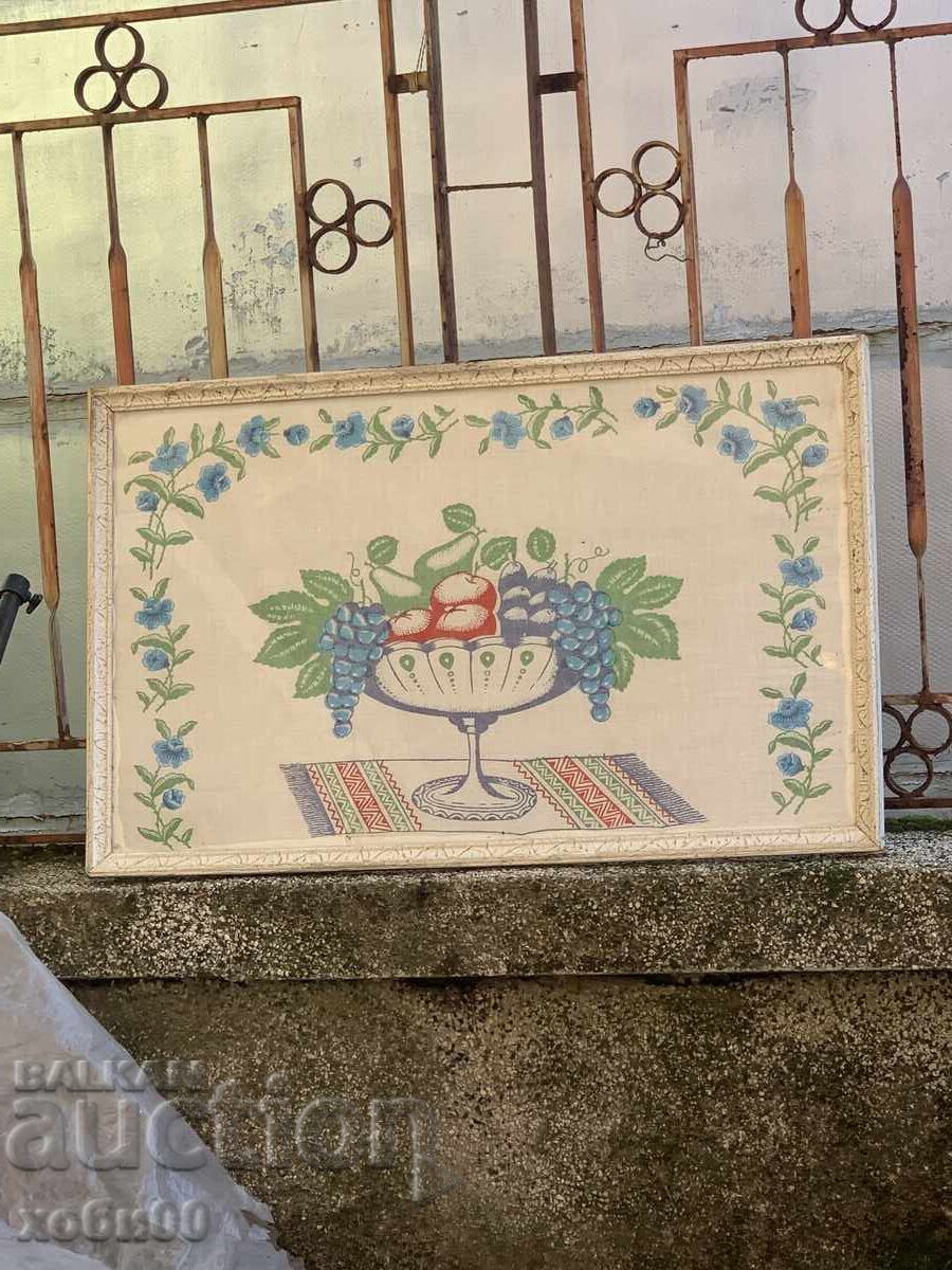 Παλιός πίνακας βουλγάρικη στάμπα σε ύφασμα