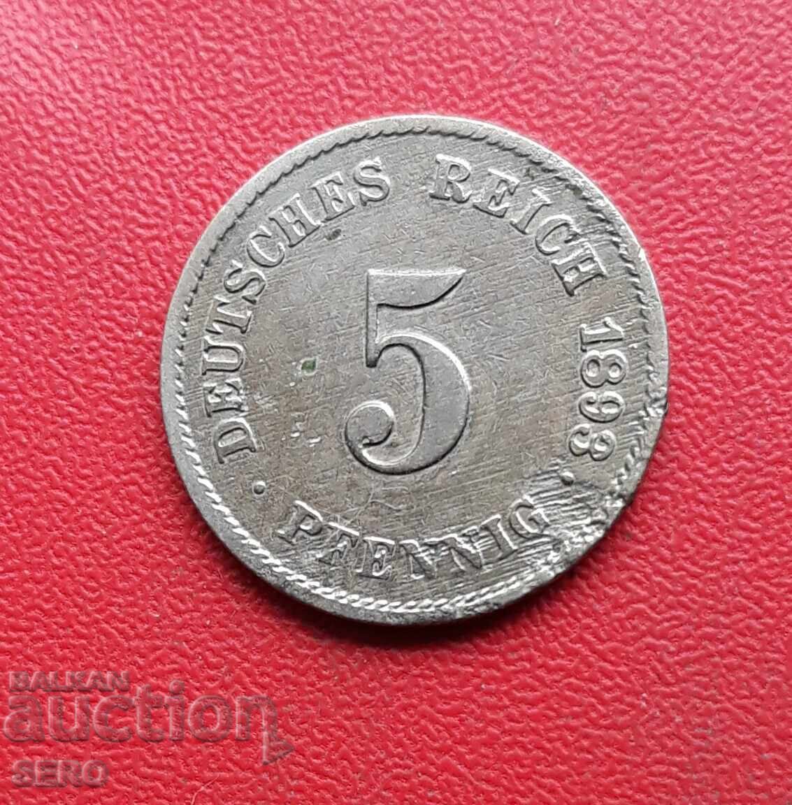 Germany - 5 Pfennig 1893 G - Karlsruhe - Low Mintage and Rare Germany - 5 Pfennig 1893 G - Karlsruhe - Low Mintage and Rare
