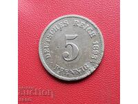 Germany - 5 Pfennig 1893 G - Karlsruhe - Low Mintage and Rare