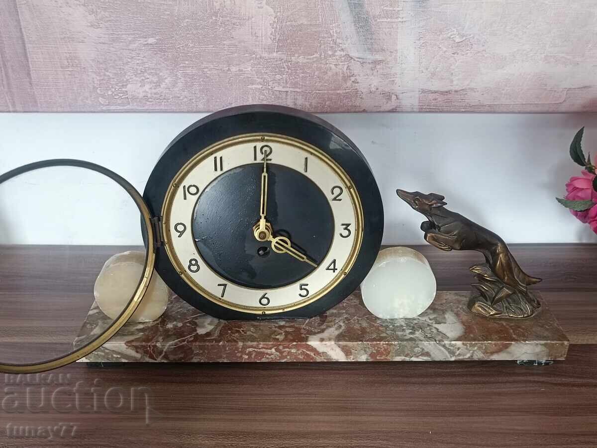 WATCH Mechanical STYLE ART DECO, BLACK AND BEIGE MARBLE Dog - 5 WATCH Mechanical STYLE ART DECO, BLACK AND BEIGE MARBLE Dog - 5