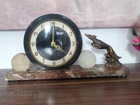 WATCH Mechanical STYLE ART DECO, BLACK AND BEIGE MARBLE Dog