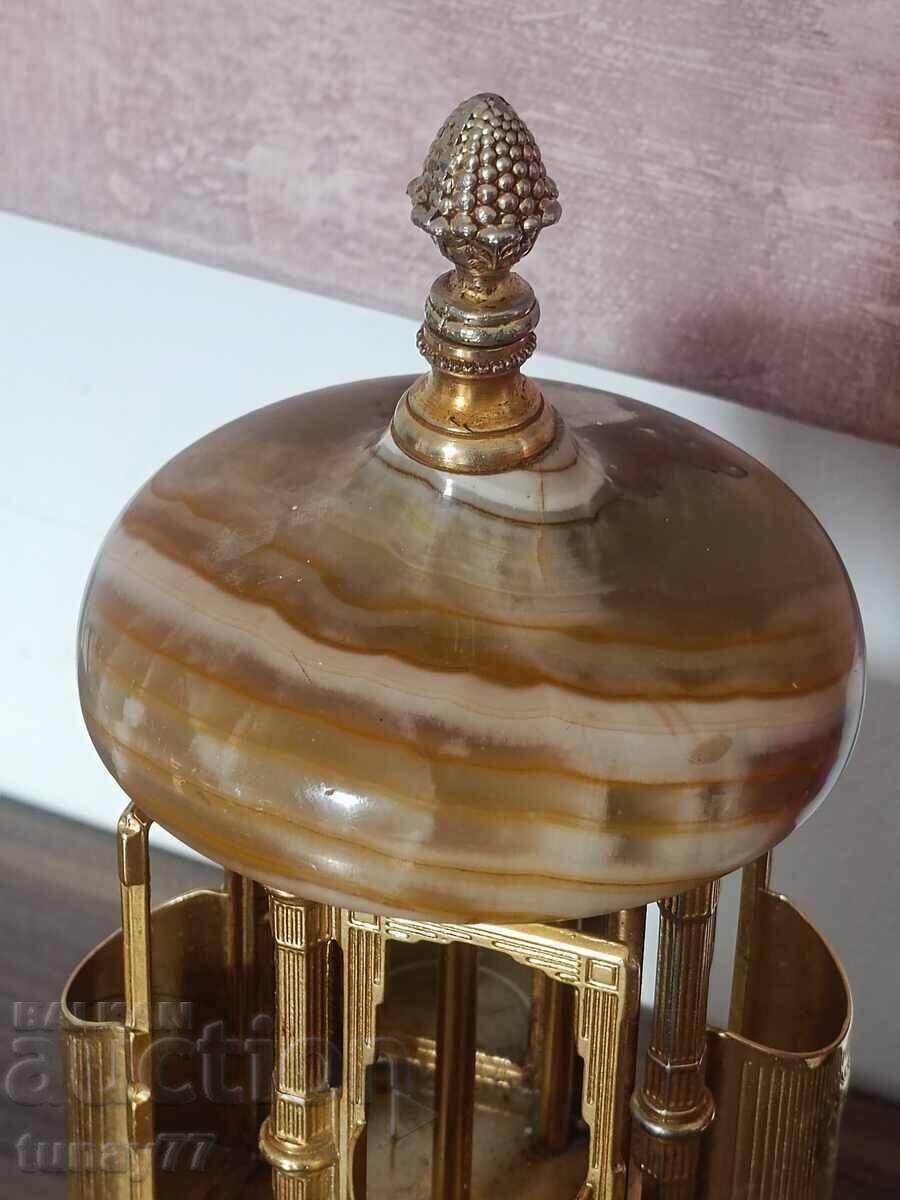 Antique Musical Original Carousel Box Onyx Brass - 7 Antique Musical Original Carousel Box Onyx Brass - 7