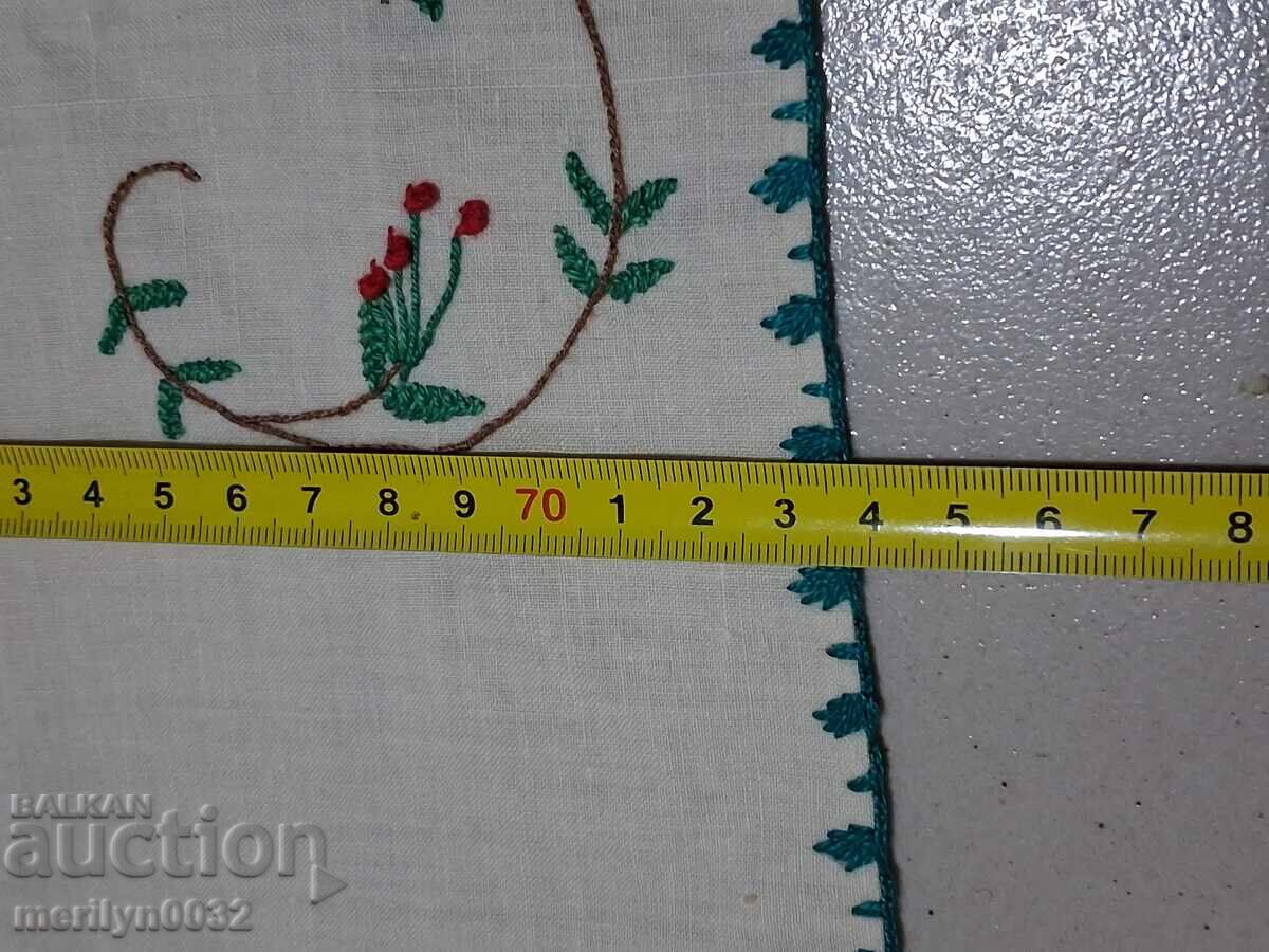 Old embroidered tablecloth milo Bulgarian embroidery carpet - 5