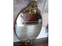 Vintage Baroque Mirror, Bronze Hardware
