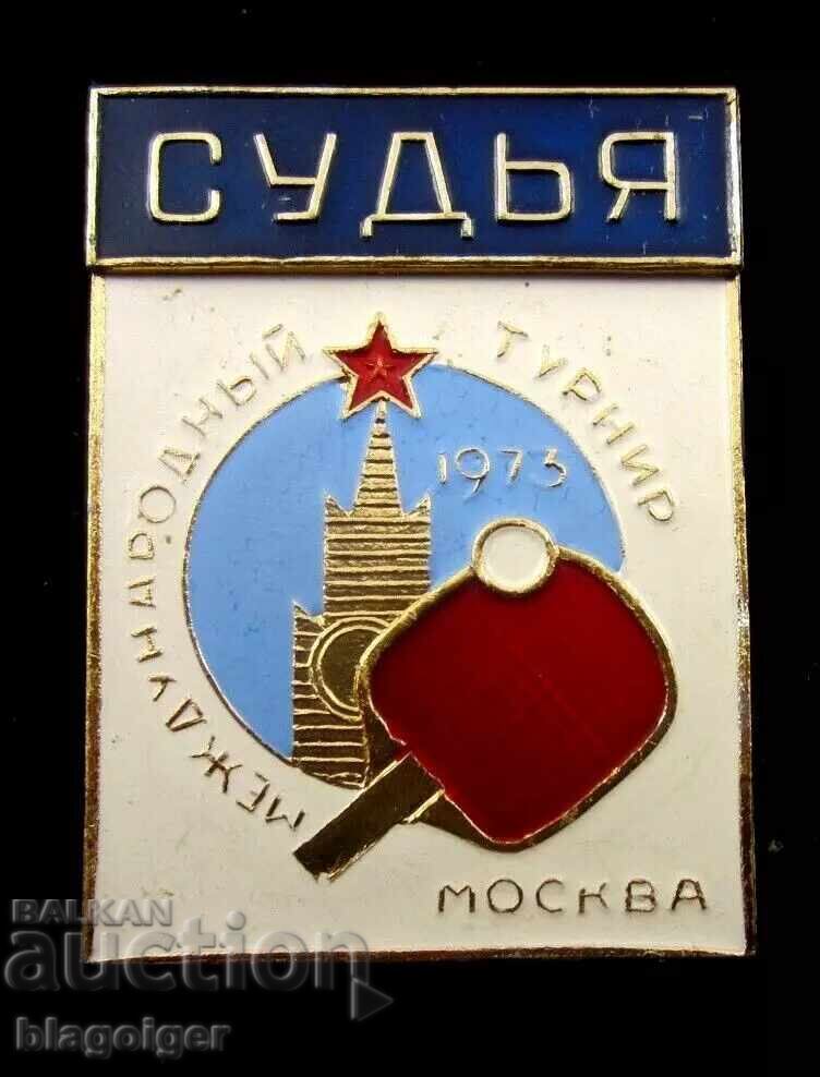 Ecuson de arbitru - Turneu de tenis de masă - Moscova - 1973