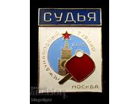 Ecuson de arbitru - Turneu de tenis de masă - Moscova - 1973