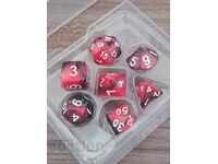 Set of 7 RPG Dice - Meteorite, Silver-Bronze D4D6 D8