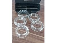 5 crystal napkin rings Villeroy & Boch, Pal design
