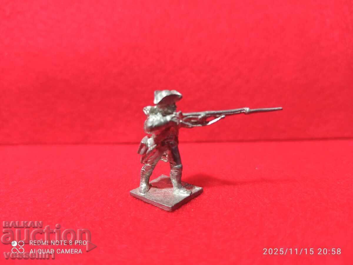 Soldat de plumb vechi din anii '50, necolorat, detaliat Kinder