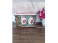 Lot de halbe de bere „Steaua Roșie” Belgrad În lemn