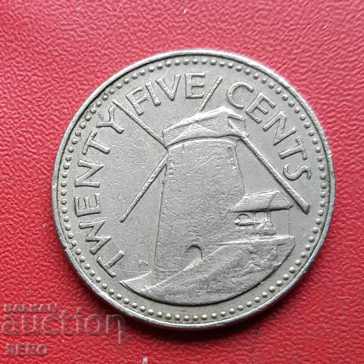 Barbados Island - 25 Cents 1978 with price 0.90 BGN | € 0.46