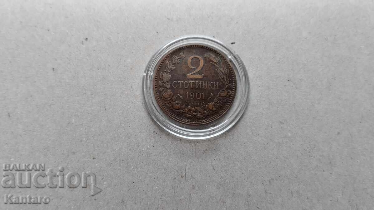Монета - БЪЛГАРИЯ - 2 стотинки - 1901 г. Монета - БЪЛГАРИЯ - 2 стотинки - 1901 г.
