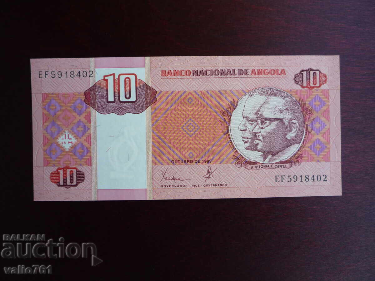 АНГОЛА 10 КВАНЗАС 1999  НОВА UNC