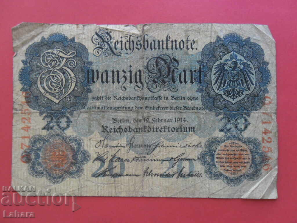 20 μάρκα 1914 γ. Γερμανία 20 μάρκα 1914 γ. Γερμανία