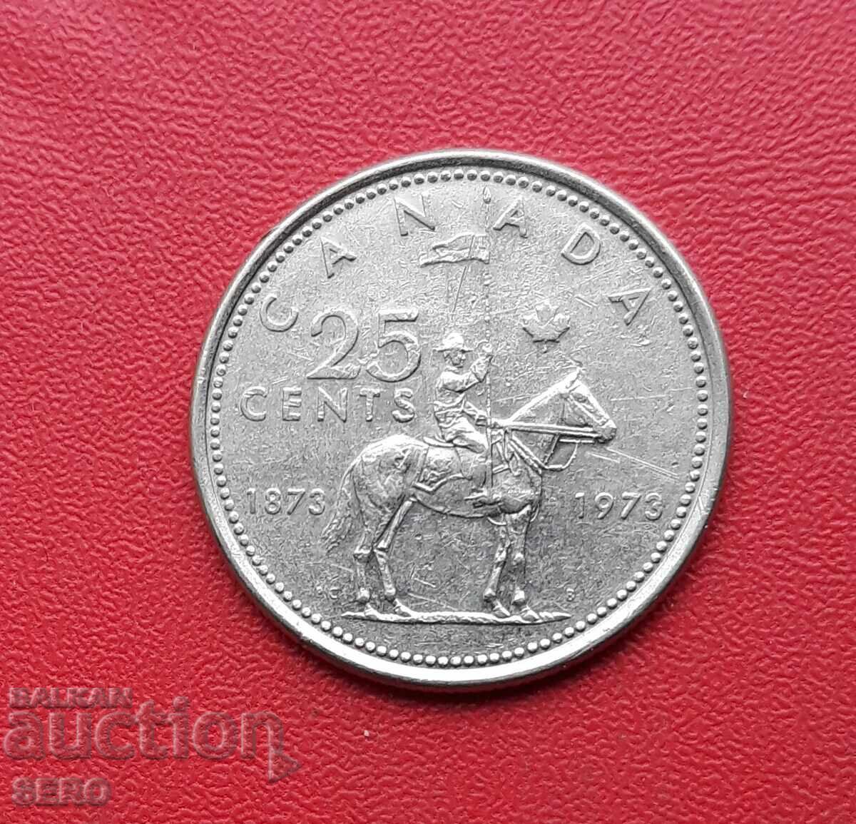 Canada - 25 Cents 1973 - 100th Anniversary of the Royal Canadian Mounted Police Canada - 25 Cents 1973 - 100th Anniversary of the Royal Canadian Mounted Police