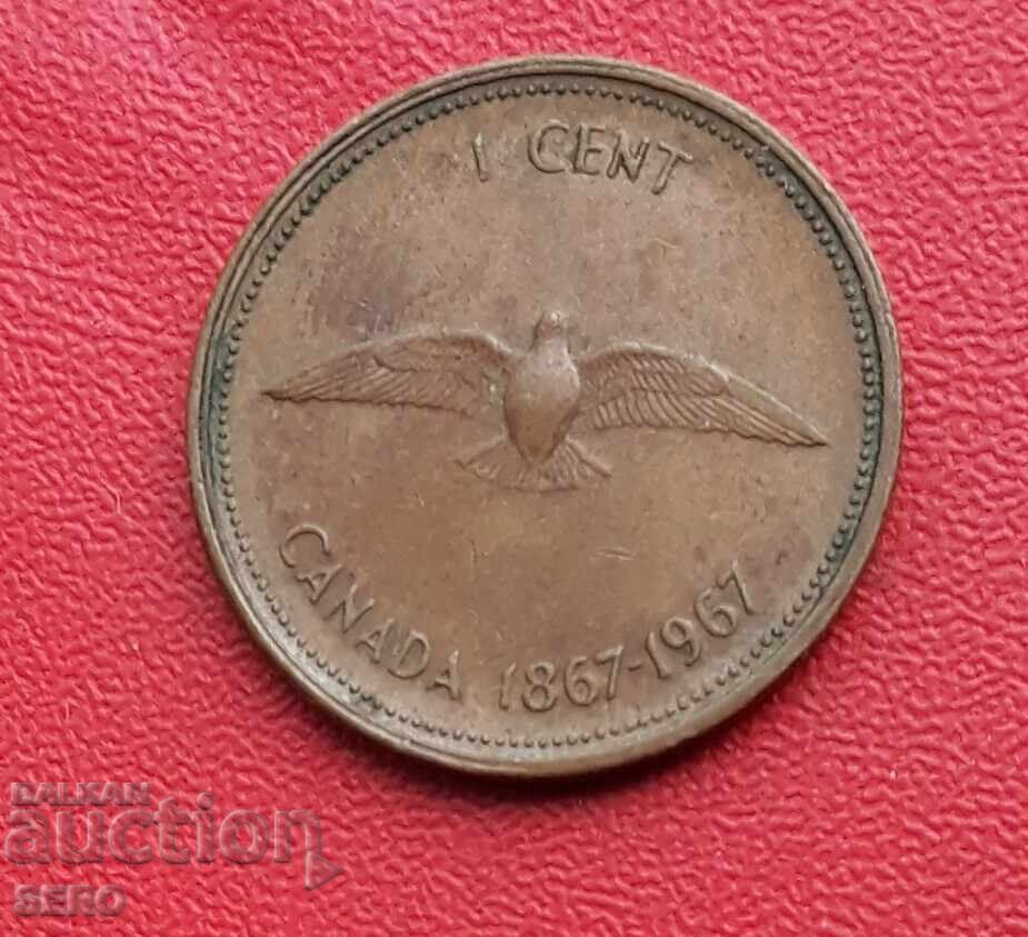 Canada-1 cent 1967-aniversare 100 Canada