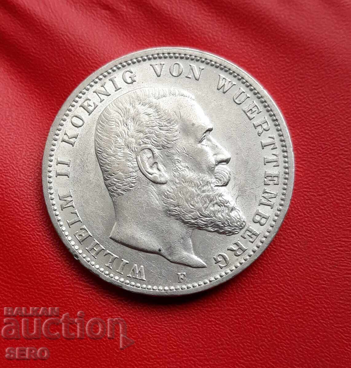 Germany-Württemberg-3 Marks 1911 with price 79.00 BGN | € 40.39