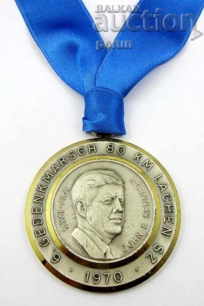 Swiss medal with the likeness of John F. Kennedy 1970 Swiss medal with the likeness of John F. Kennedy 1970