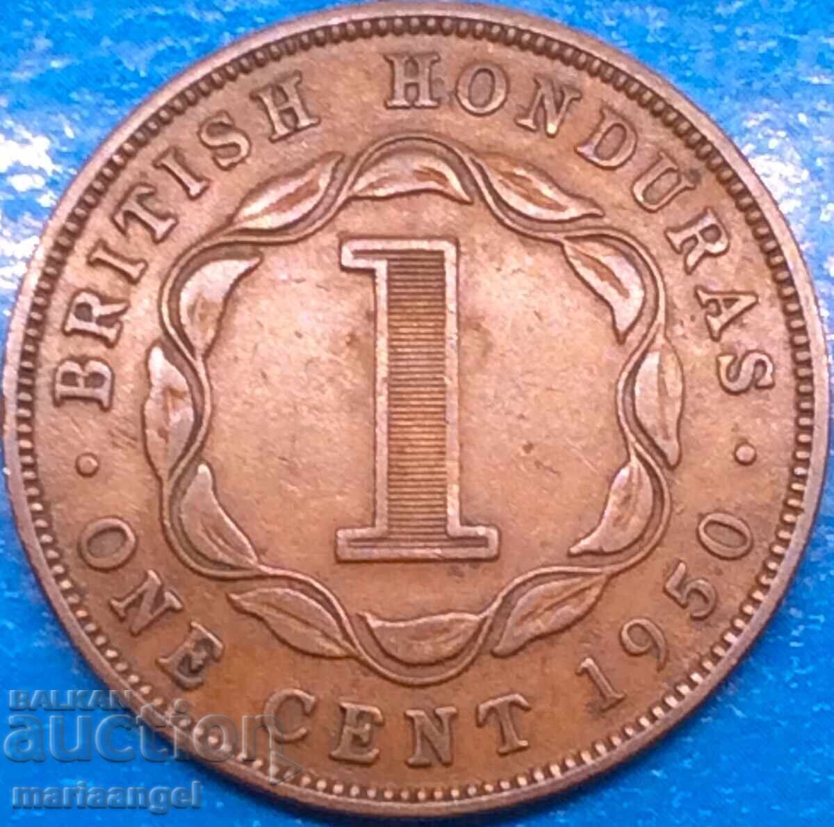 1 tsent 1950 Βρετανική Ονδούρα Γεώργιος VI χαλκός - σπάνιο - 5