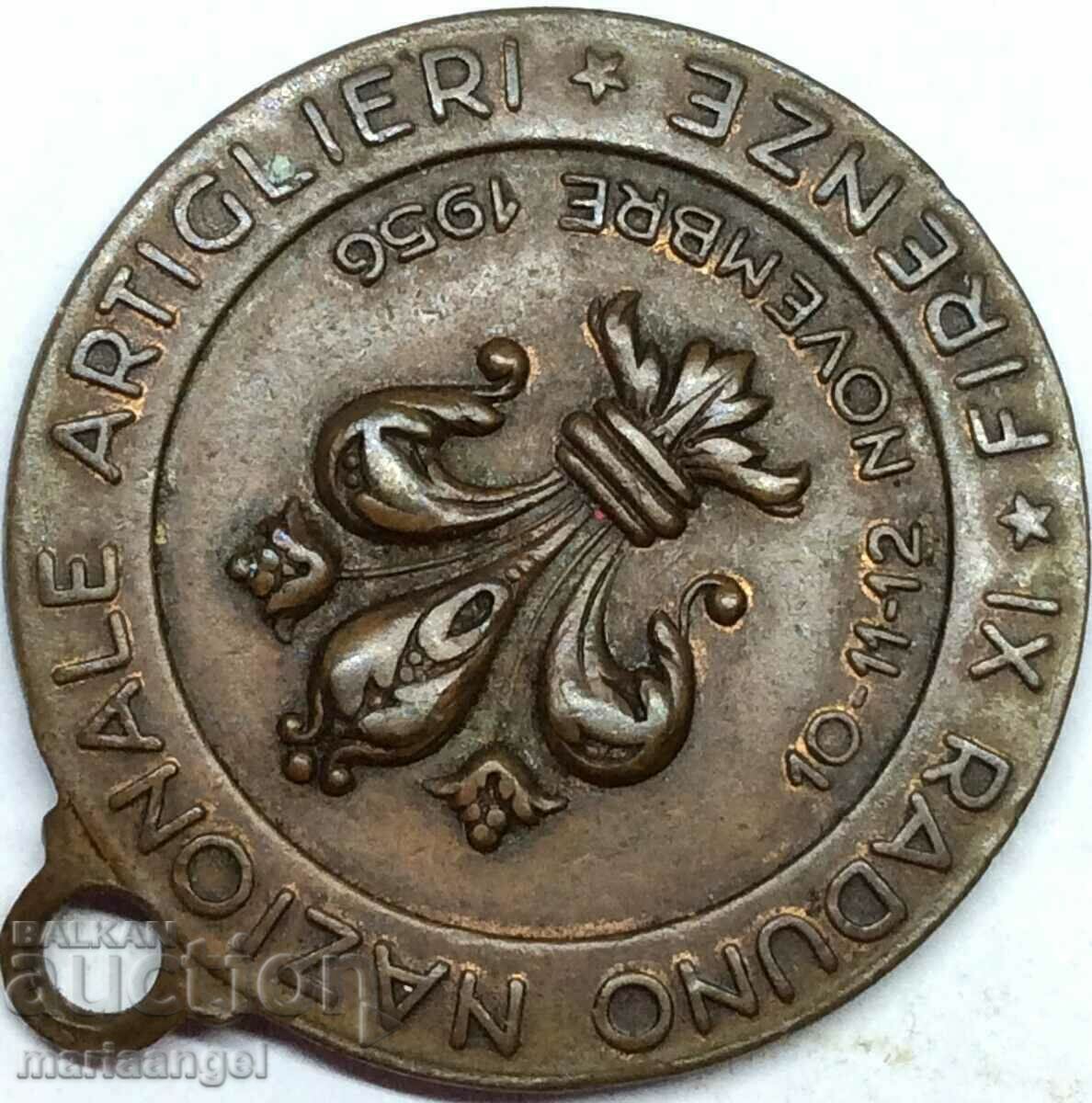 Auction  Italy 1956 Medal Italian Army Artillery 30mm