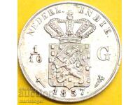 1/10 Gulden 1857 Olanda argint