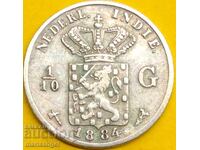 1/10 Γκούλντεν 1884 Ολλανδία ασήμι