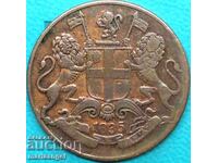 1/4 Anna 1835 India britanică 24 mm