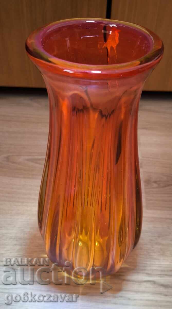 Auction  Large Murano vase, Italy 1970s. Orange!
