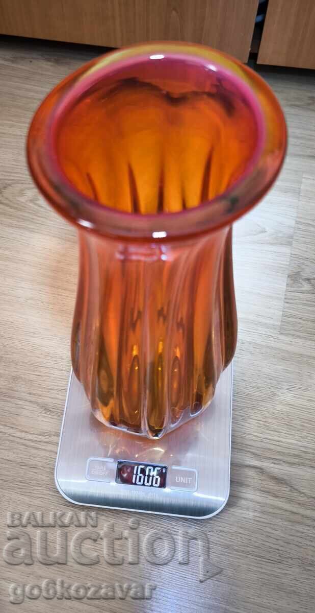 Доставка на Голяма ваза Murano, Италия 1970г. Оранжево !