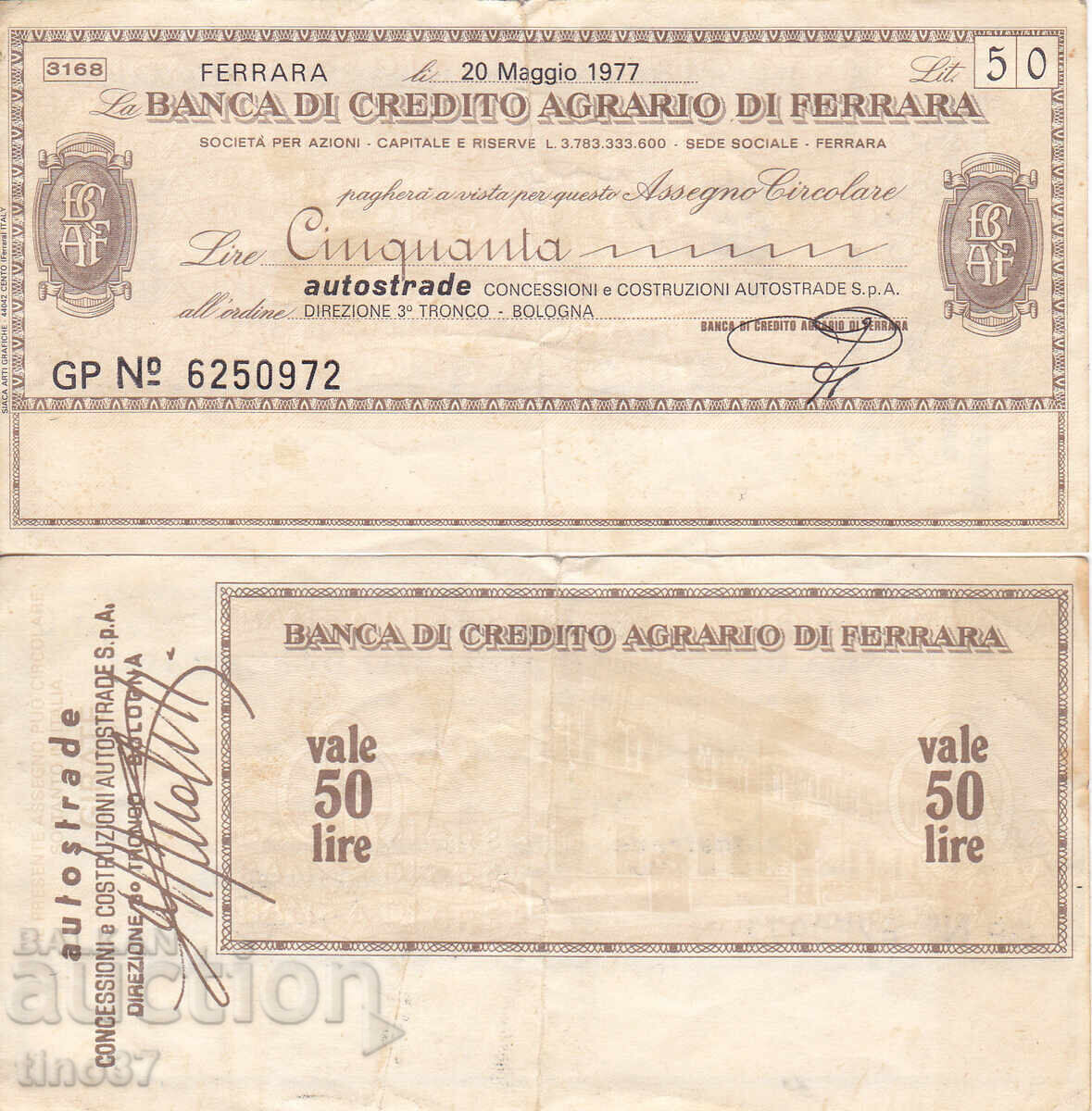 tino37- ΙΤΑΛΙΑ - 50 ΛΙΡΕΣ - /ΤΕΜΑΧΙΟ/ - 1977 - VF tino37- ΙΤΑΛΙΑ - 50 ΛΙΡΕΣ - /ΤΕΜΑΧΙΟ/ - 1977 - VF