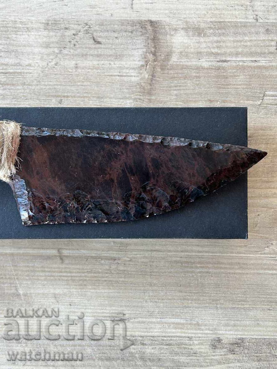 Delivery of Obsidian knife with a green onyx handle #2