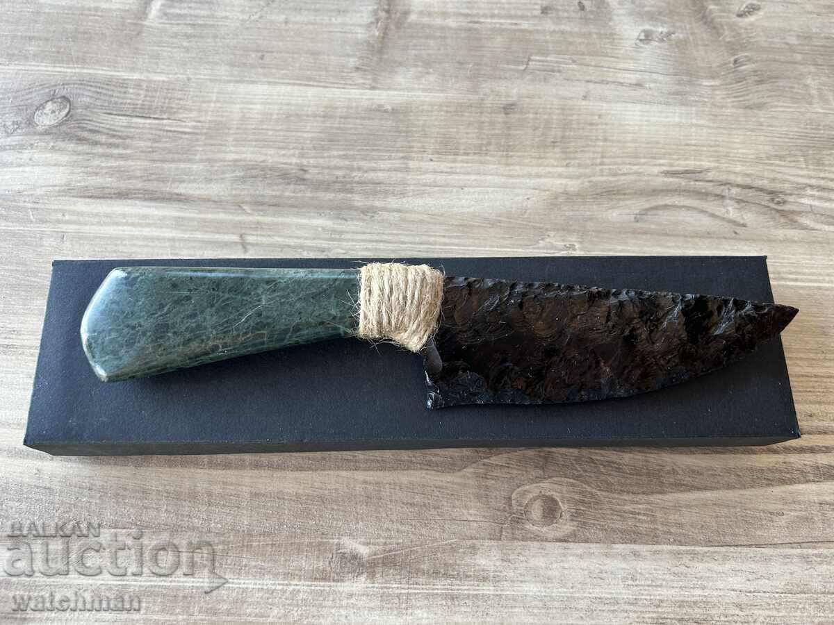 Obsidian knife with onyx handle #3 Obsidian knife with onyx handle #3