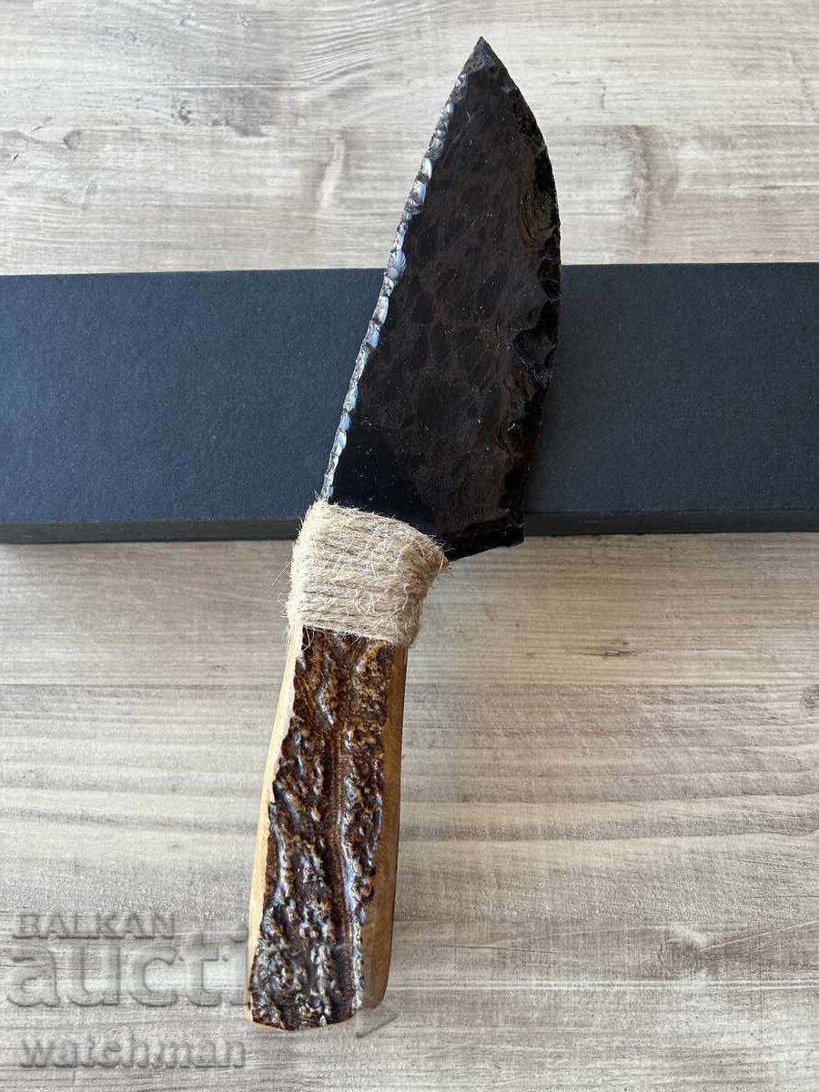 Obsidian knife with horn handle #4 with price 140.00 BGN | € 71.58