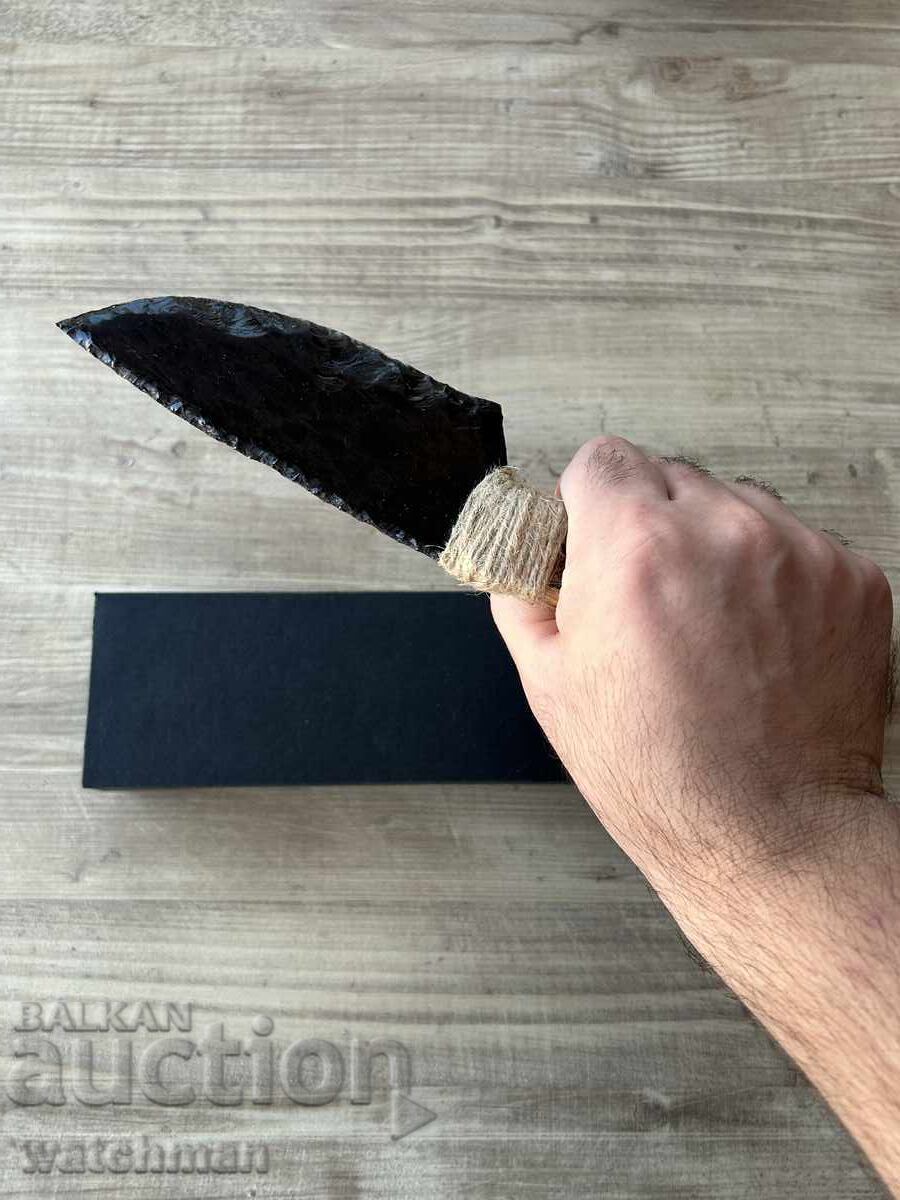 Obsidian knife with horn handle #4 - 5