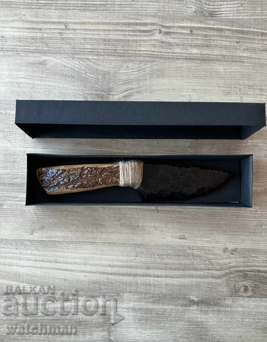 Obsidian knife with horn handle #4 - 6