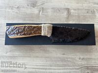 Μαχαίρι από οψιδιανό με λαβή από κέρατο #4