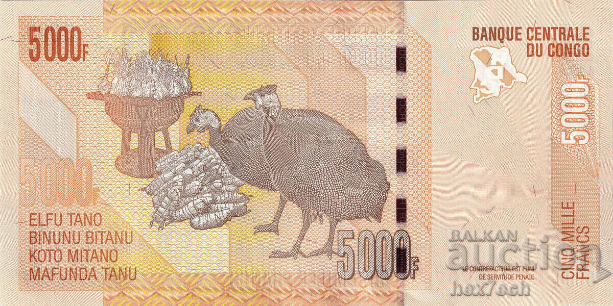 Auction ❤️ ⭐ Congo DR 2020 5000 francs UNC new ⭐ ❤️ Auction ❤️ ⭐ Congo DR 2020 5000 francs UNC new ⭐ ❤️
