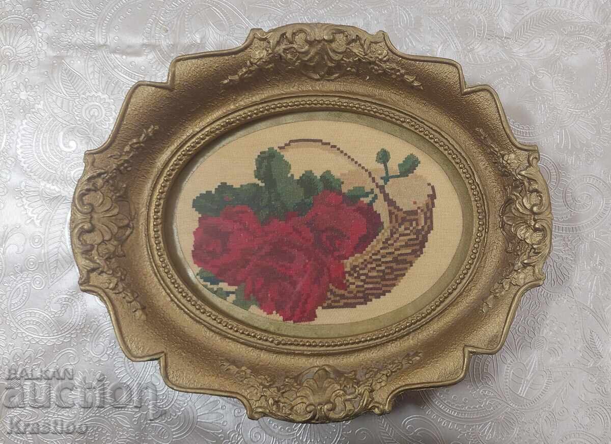 Gobelin Basket with Roses